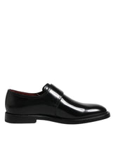Dolce & Gabbana – Formelle Derby-Schuhe aus schwarzem Leder mit Monkstrap