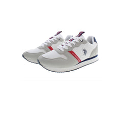 U.S. POLO ASSN. White Polyester Men's Sneaker