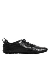 Dolce & Gabbana Black Exotic Leather Low Top Sneakers Shoes
