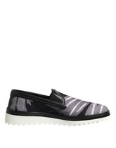 Dolce & Gabbana Schwarze Tropical Slip On Herren Sneaker Schuhe
