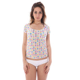 A-Style White Nylon Women T-Shirt