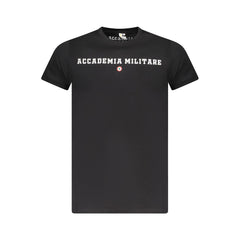 Accademia Militare Herren-T-Shirt aus schwarzer Baumwolle