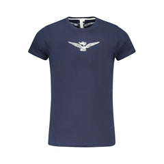 Accademia Militare Herren-T-Shirt aus blauer Baumwolle