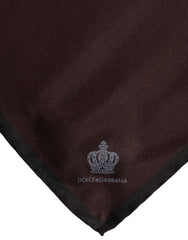 Dolce & Gabbana Brauner DG Crown Seidenschal für Herren