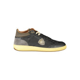 Blauer Herren-Sneaker aus schwarzem Leder