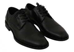 Dolce & Gabbana Schwarze Derby-Schuhe aus Leder