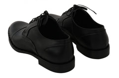 Dolce & Gabbana Schwarze Derby-Schuhe aus Leder