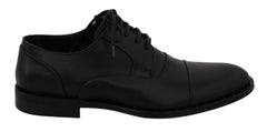 Dolce & Gabbana Schwarze Derby-Schuhe aus Leder