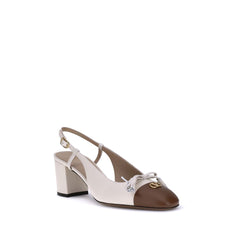 Valentino Garavani White Calf Leather Bos Taurus Mid Heel Pumps