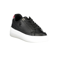 Tommy Hilfiger – Schwarze Leder-Sneaker für Damen
