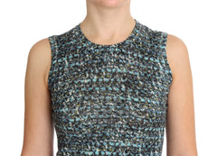 Dolce & Gabbana Blauer Wollpullover Ärmelloser Pullover