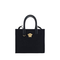 Versace Schultertasche aus schwarzer Baumwolle
