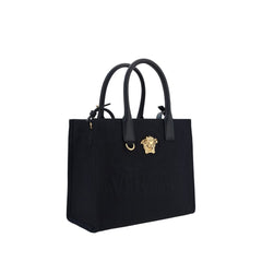 Versace Schultertasche aus schwarzer Baumwolle
