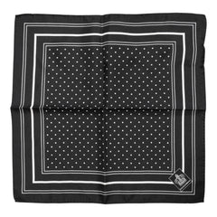 Dolce & Gabbana Schwarz-Weiß Polka Dot Herren Foulard Schal