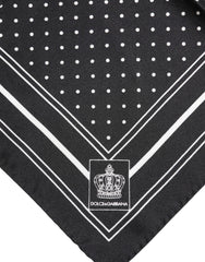 Dolce & Gabbana Schwarz-Weiß Polka Dot Herren Foulard Schal