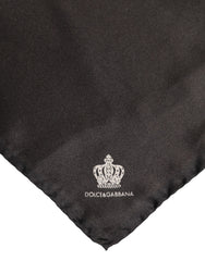 Dolce & Gabbana Brown DG Crown Silk Square Men Foulard Scarf