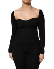 Dolce & Gabbana Schwarze Langarmbluse aus Viskose