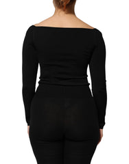 Dolce & Gabbana Schwarze Langarmbluse aus Viskose
