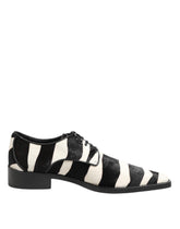Dolce & Gabbana Schwarz-Weiß Zebra Ponyfell Abendschuhe