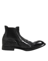 Dolce & Gabbana Schwarze Leder-Stiefeletten zum Hineinschlüpfen