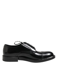 Dolce & Gabbana Schwarze Lederkleid Schnürschuhe Herren Formell