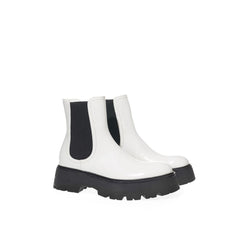 Alexander McQueen Chelsea Boots aus schwarzem und weißem Leder
