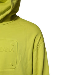 Dolce & Gabbana Grünes Baumwoll-Hoodie-Logo-Sweatshirt