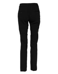 Dolce & Gabbana Schwarze Hose aus Wolle mit mittlerer Bundhöhe und schmal zulaufendem Bein