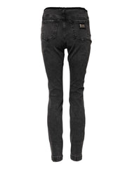 Dolce & Gabbana Graue Skinny Jeans aus Baumwolle mit mittlerer Bundhöhe