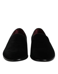 Dolce & Gabbana Schwarze Samt Slipper Formelle Schuhe