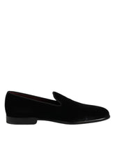 Dolce & Gabbana Schwarze Samt Slipper Formelle Schuhe
