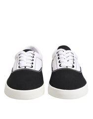 Dolce & Gabbana Schwarze Baumwoll-Canvas Schnürsneaker für Herren