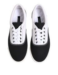 Dolce & Gabbana Schwarze Baumwoll-Canvas Schnürsneaker für Herren