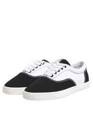 Dolce & Gabbana Schwarze Baumwoll-Canvas Schnürsneaker für Herren