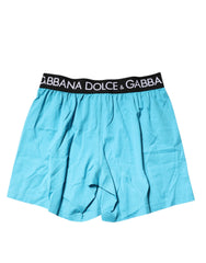 Dolce & Gabbana Boxershorts Regular mit blauem Logo-Bund