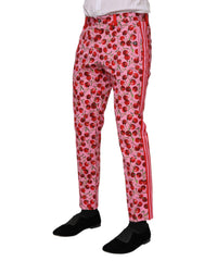 Dolce & Gabbana Pinkfarbene Baumwollhose mit Kirschdruck