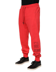 Dolce & Gabbana Rote Baumwoll-Herren-Jogginghose