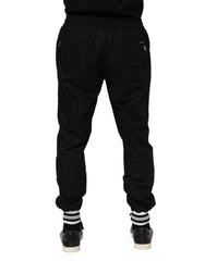 Dolce & Gabbana Black Cotton Logo Tape Men Jogger Pants