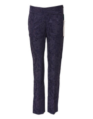 BENCIVENGA Lila Jacquardhose mit hoher Taille