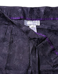 BENCIVENGA Lila Jacquardhose mit hoher Taille