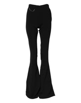 Dsquared² Schwarze ausgestellte Hose aus Polyester mit hoher Taille