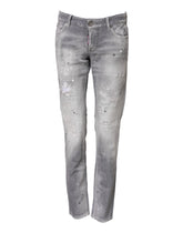 Dsquared² Graue Washed Tapered Jeans mit mittlerer Leibhöhe