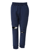 Dsquared² Blaue Jogginghose aus Baumwolle mit mittlerer Bundhöhe