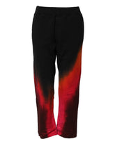Dsquared² Schwarze Rote Baumwoll-Jogginghose mit geradem Schnitt