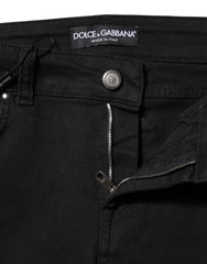 Dolce & Gabbana Schwarze Skinny Mid Waist Jeans aus Baumwolle