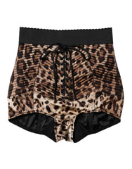 Dolce & Gabbana Braune Leopard High Waist Hot Pants Shorts