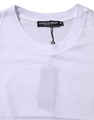 Dolce & Gabbana Weißes Baumwoll-T-Shirt mit Rundhalsausschnitt und kurzen Ärmeln