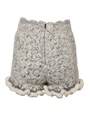 Dolce & Gabbana Metallic-Bouclé-Strick-Kaschmir-Rüschenshorts