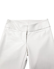 Dolce & Gabbana Weiße High Waist Tapered Hose aus Polyurethan