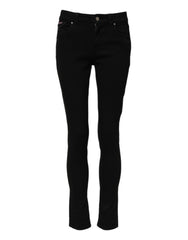 Dolce & Gabbana Schwarze Skinny Mid Waist Jeans aus Baumwolle